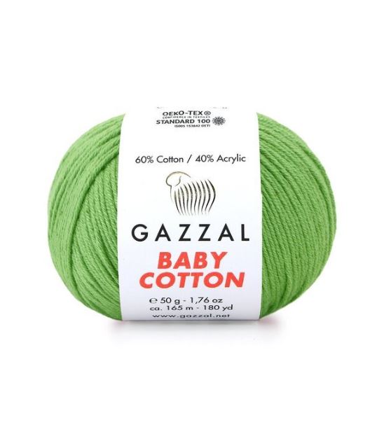 Gazzal Baby Cotton siūlai 50g (medvilnė, akrilanas)