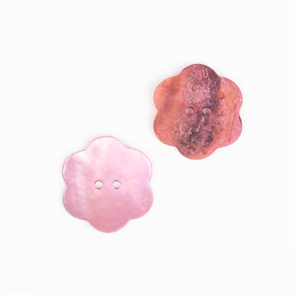 Drops perlamutrinės sagos 15mm-25mm (rožinės gėlytės)