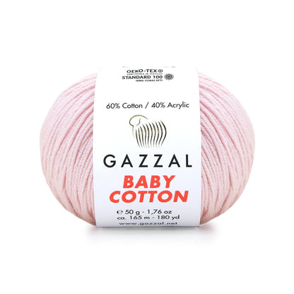 Gazzal Baby Cotton siūlai 50g (medvilnė, akrilanas)