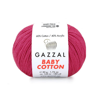 Gazzal Baby Cotton siūlai 50g (medvilnė, akrilanas)