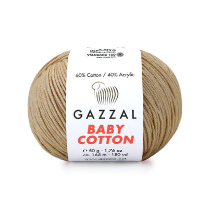 Gazzal Baby Cotton siūlai 50g (medvilnė, akrilanas)