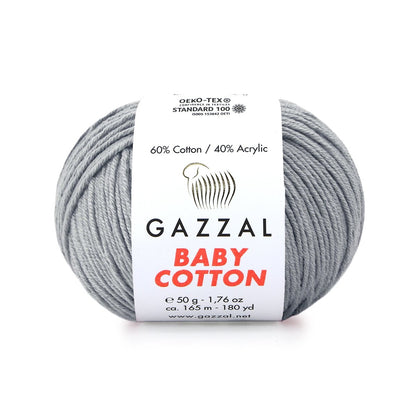 Gazzal Baby Cotton siūlai 50g (medvilnė, akrilanas)