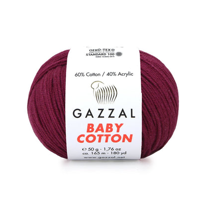 Gazzal Baby Cotton siūlai 50g (medvilnė, akrilanas)