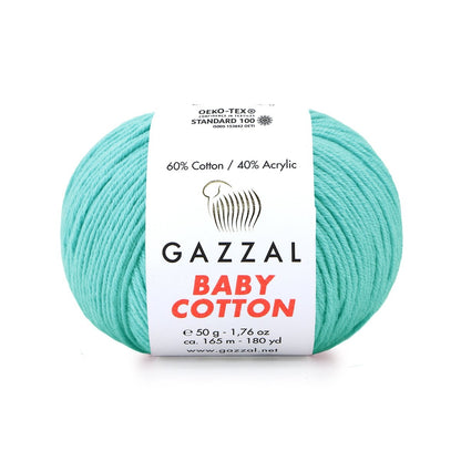 Gazzal Baby Cotton siūlai 50g (medvilnė, akrilanas)