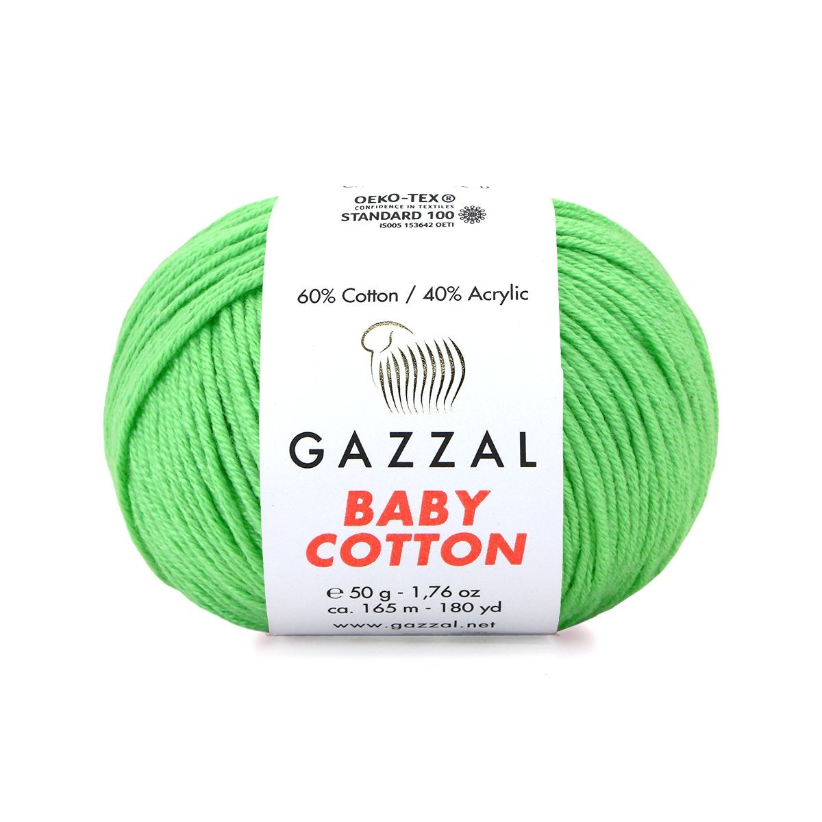 Gazzal Baby Cotton siūlai 50g (medvilnė, akrilanas)