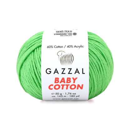 Gazzal Baby Cotton siūlai 50g (medvilnė, akrilanas)