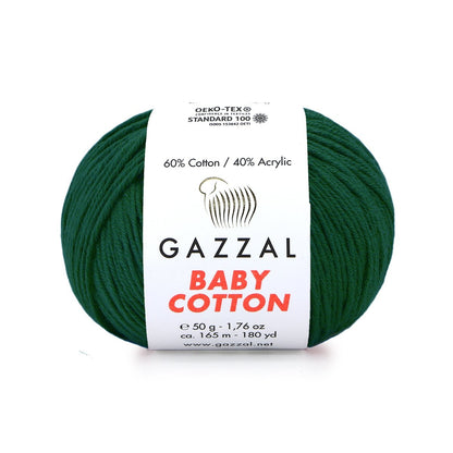 Gazzal Baby Cotton siūlai 50g (medvilnė, akrilanas)