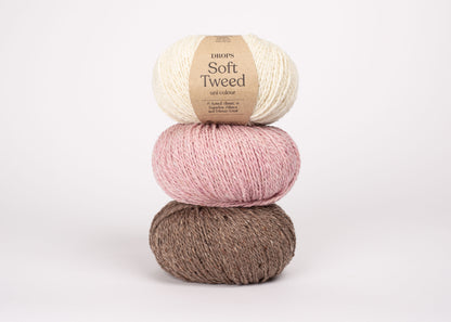 DROPS Soft Tweed mezgimo siūlai 50g (vilna, alpaka, viskozė)