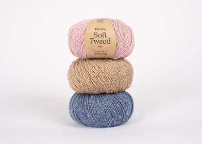 DROPS Soft Tweed mezgimo siūlai 50g (vilna, alpaka, viskozė)