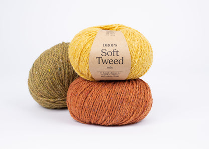 DROPS Soft Tweed mezgimo siūlai 50g (vilna, alpaka, viskozė)