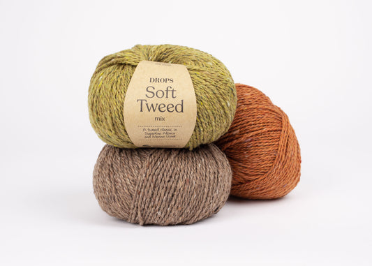 DROPS Soft Tweed mezgimo siūlai 50g (vilna, alpaka, viskozė)