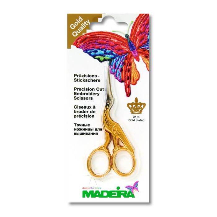 Madeira žirklės "Gervė" 9cm (auksinės)