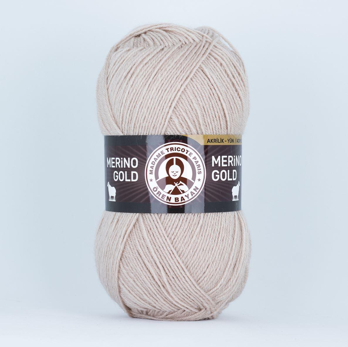 Madame Tricote Paris Merino Gold 100g (vilna, akrilanas) - Pasaulio Siūlai