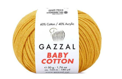 Gazzal Baby Cotton siūlai 50g (medvilnė, akrilanas) - Pasaulio Siūlai