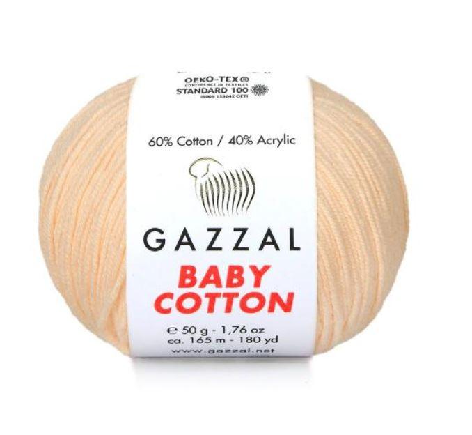 Gazzal Baby Cotton siūlai 50g (medvilnė, akrilanas) - Pasaulio Siūlai