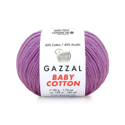 Gazzal Baby Cotton siūlai 50g (medvilnė, akrilanas) - Pasaulio Siūlai