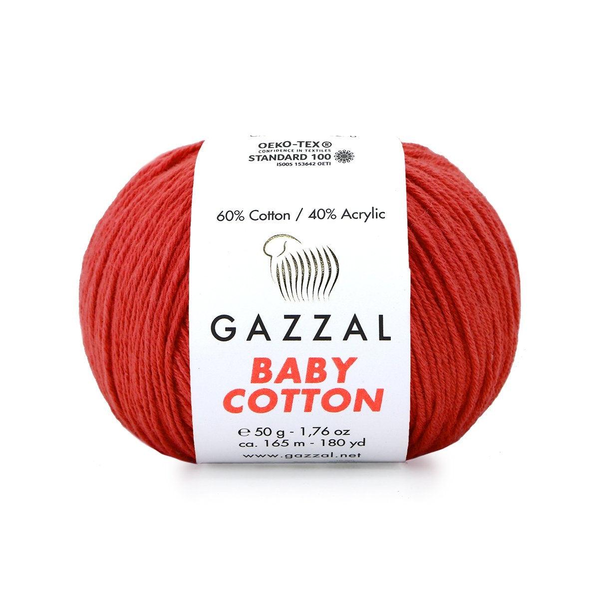 Gazzal Baby Cotton siūlai 50g (medvilnė, akrilanas) - Pasaulio Siūlai