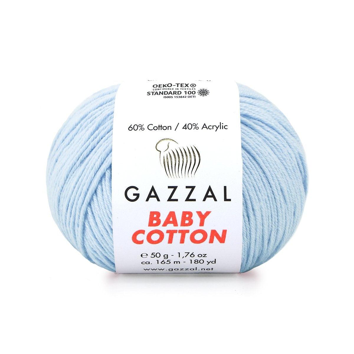Gazzal Baby Cotton siūlai 50g (medvilnė, akrilanas) - Pasaulio Siūlai