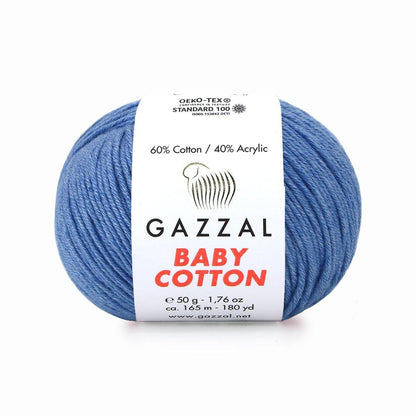 Gazzal Baby Cotton siūlai 50g (medvilnė, akrilanas) - Pasaulio Siūlai