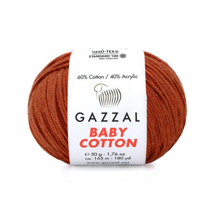 Gazzal Baby Cotton siūlai 50g (medvilnė, akrilanas) - Pasaulio Siūlai