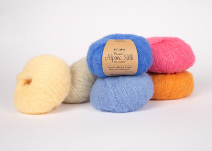 DROPS Brushed Alpaca Silk siūlai 25g (alpakos, šilkas) - Pasaulio Siūlai