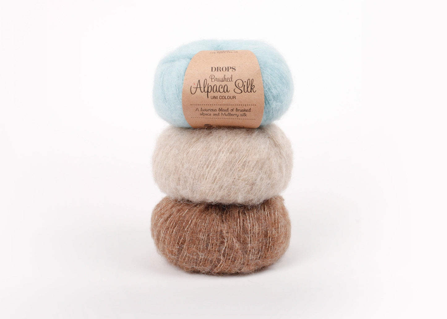 DROPS Brushed Alpaca Silk siūlai 25g (alpakos, šilkas) - Pasaulio Siūlai