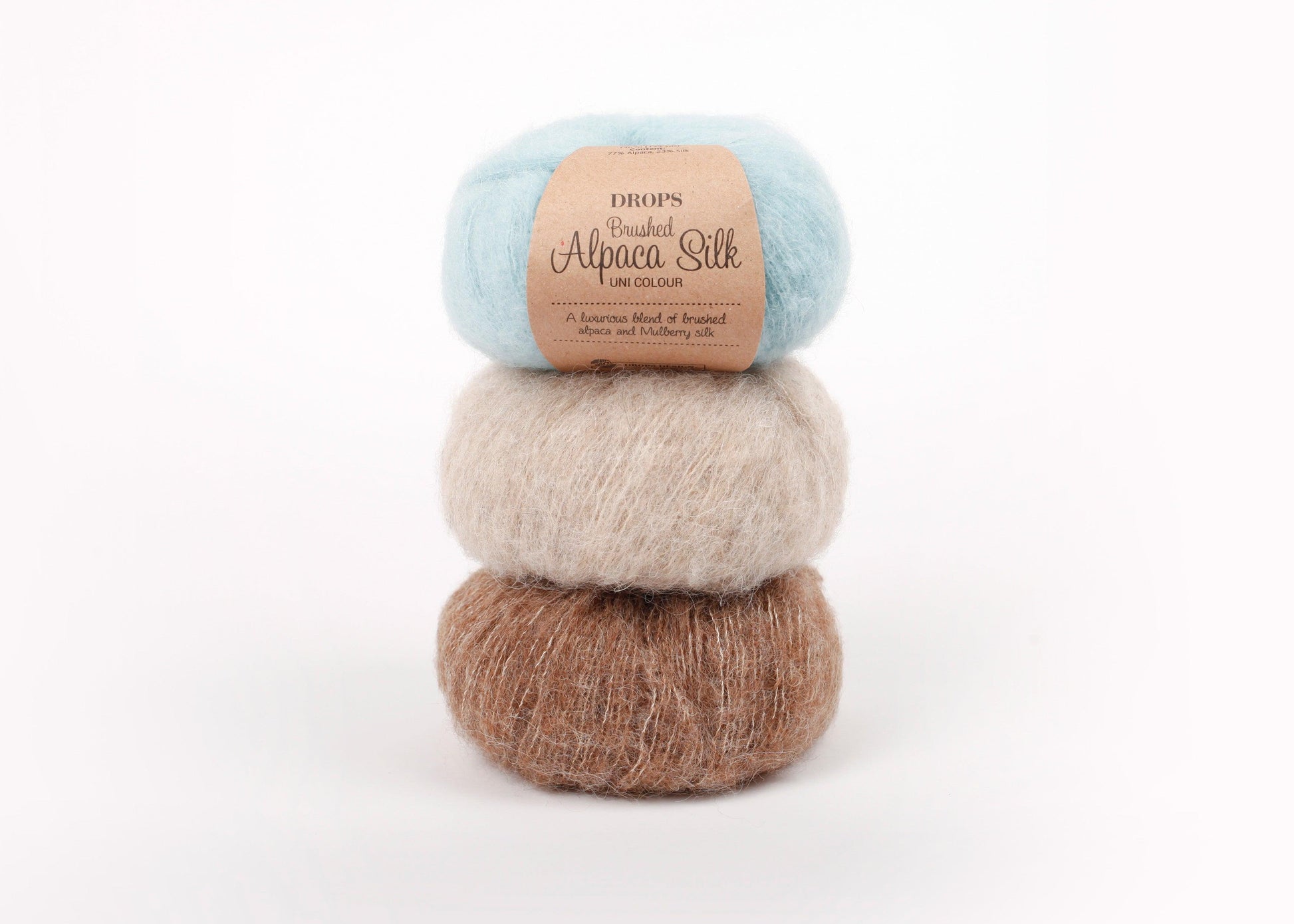 DROPS Brushed Alpaca Silk siūlai 25g (alpakos, šilkas) - Pasaulio Siūlai