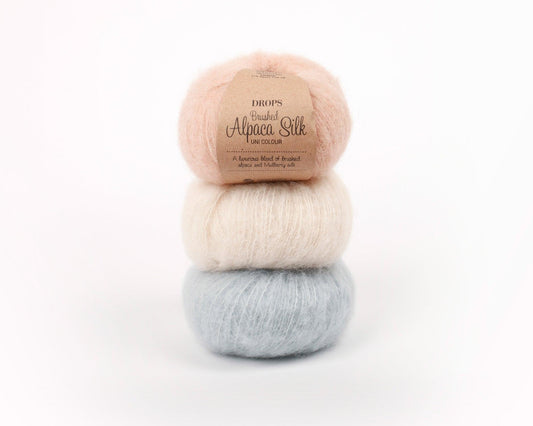 DROPS Brushed Alpaca Silk siūlai 25g (alpakos, šilkas) - Pasaulio Siūlai